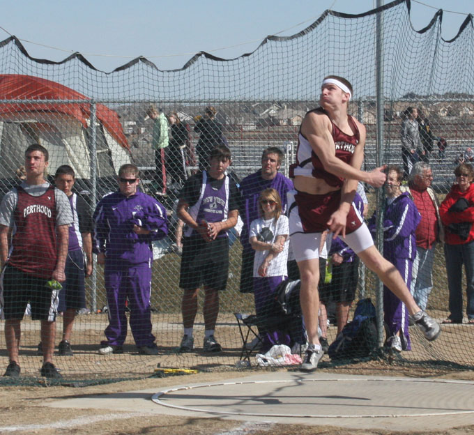 Spartan track teams at the City to City Meet trackmeet 3 13 2010joel maly throwing the discus 154 Spartan track teams at the City to City Meet