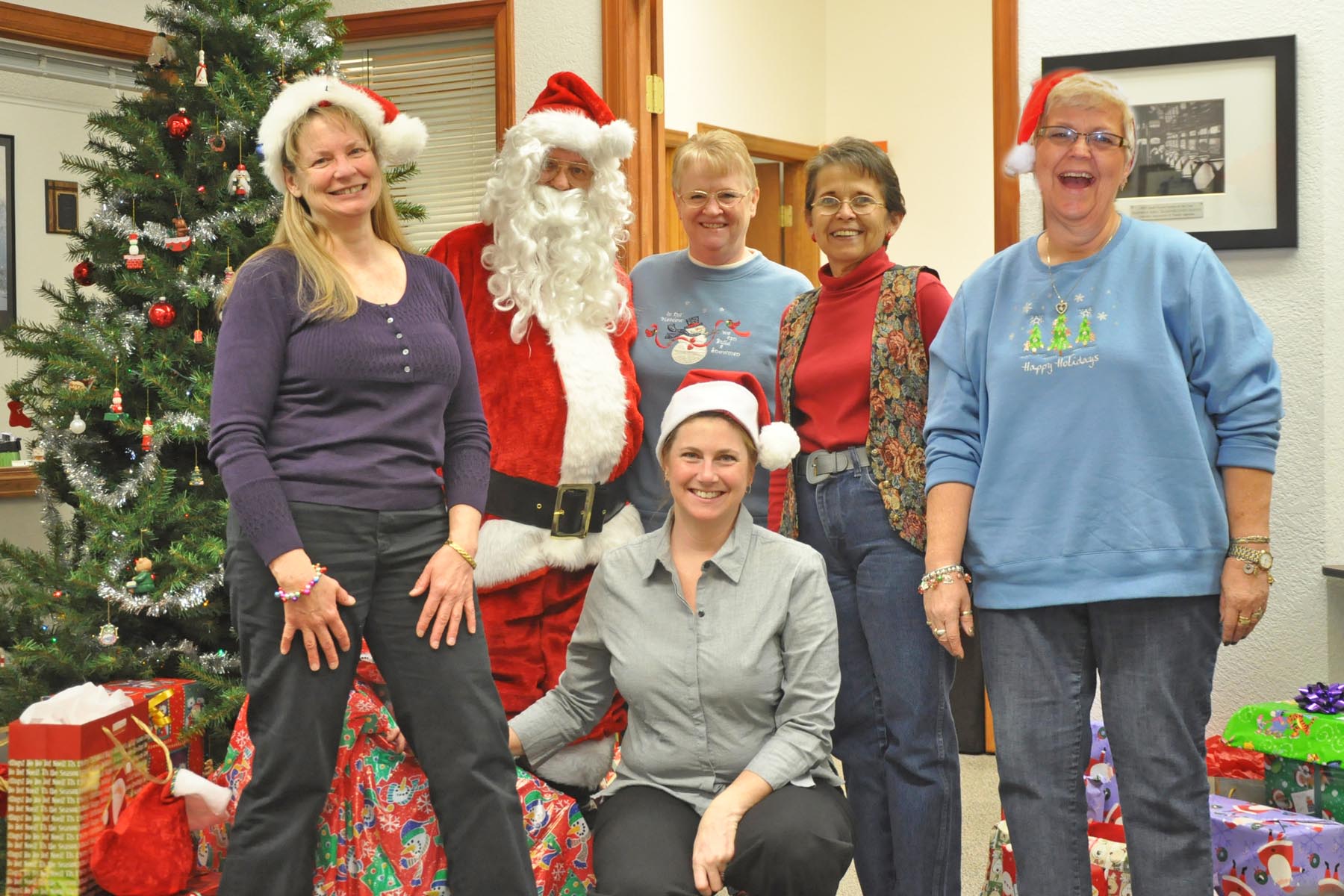 Town Staff and Santa