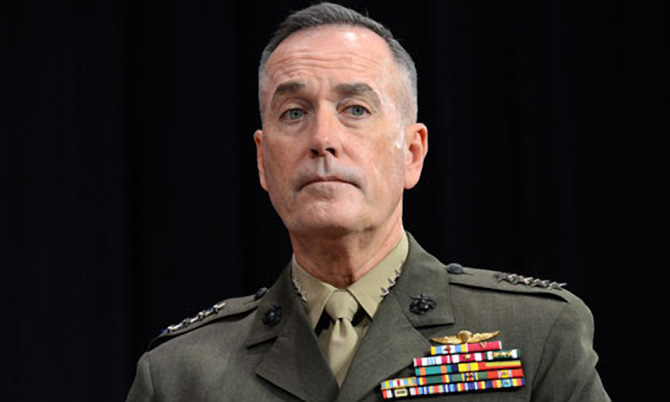 US general Joseph Dunford offered personal condolences over deaths of two Afghan boys. Photograph: AFP