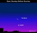 Earthsky Tonight—April 10: Crescent moon above Jupiter at dawn