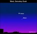 Earthsky Tonight—May 15, Crescent moon near Venus after sunset