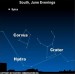 Earthsky Tonight—June 8: Crow, cup and water snake sail the southern sky Earthsky Tonight—June 8: Crow, cup and water snake sail the southern sky