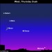 Earthsky Tonight—Moon close to Mars. Venus, Mercury, Saturn nearby