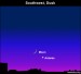 EarthSky Tonight-October 11,  Antares is bright star near moon in early evening