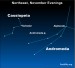 EarthSky Tonight—Nov 9, Use constellation Cassiopeia to find Andromeda galaxy