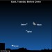 Sky Tonight—December 27, Moon, bright star, two planets before dawn