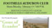 Foothills Audubon February Program